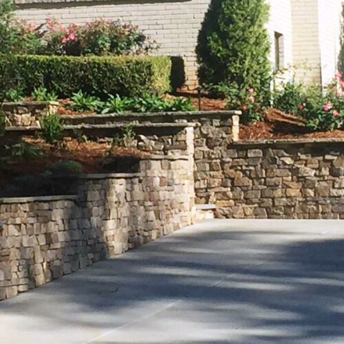 Retaining Walls supporting a front yard garden